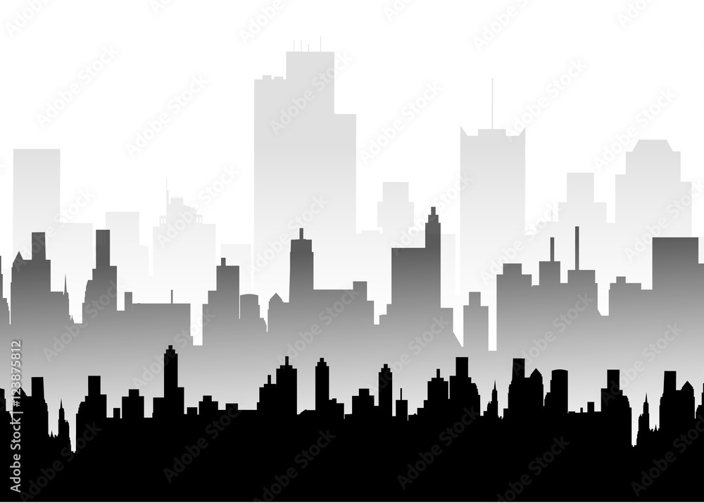 Morning City Skyline - Vector