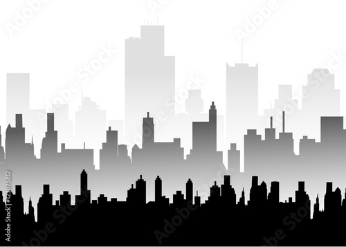 Morning City Skyline - Vector