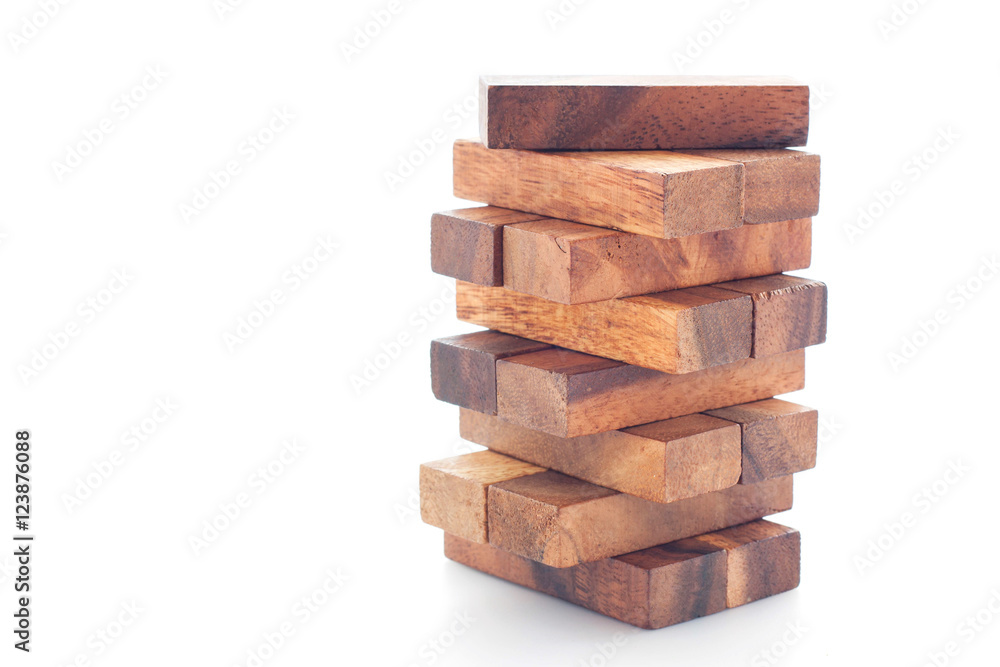 Wood block on white background. Wood block on white background.