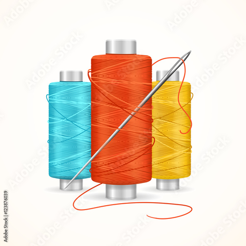 Thread Spool Set. Vector
