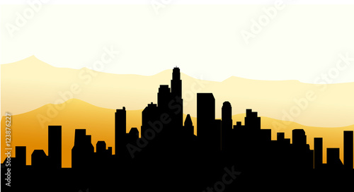 Los Angeles Sunset Skyline - Vector