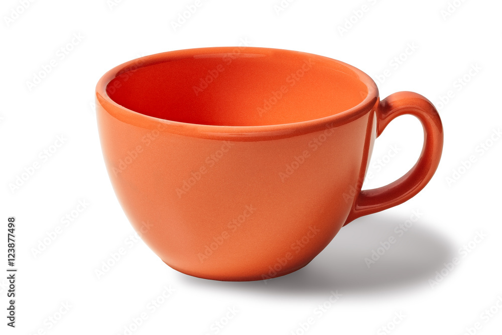 Orange cup of coffee empty on a white background Orange cup of coffee empty on a white background