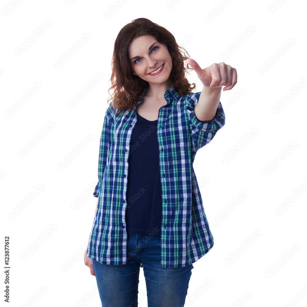 Young woman in casual clothes over white isolated background Young woman in casual clothes over white isolated background