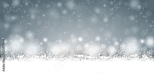 Long Gray Christmas Card Snowfall