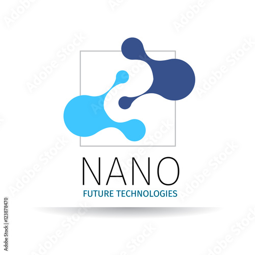 Nano logo - nanotechnology. Template design of logotype. Vector presentation.