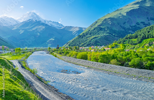 The clear weather in Kazbegi photo