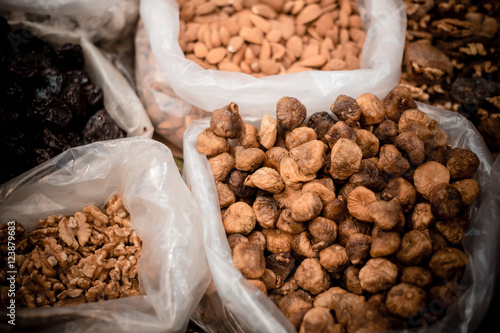 lot of dried and mixed different fruit photo