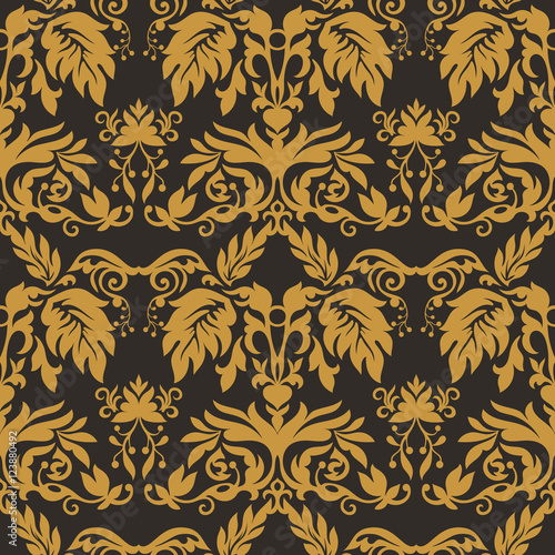Vector Damask pattern design, Royal ornamental background