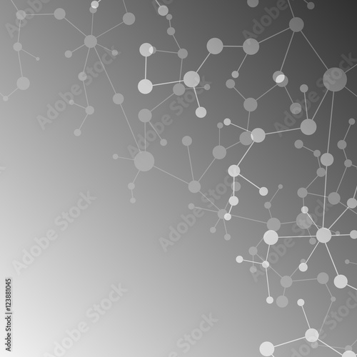 Fototapeta Naklejka Na Ścianę i Meble -  Structure molecule and communication Dna, atom, neurons. Science concept for your design. Connected lines with dots. Medical, technology, chemistry, science background. Vector illustration.