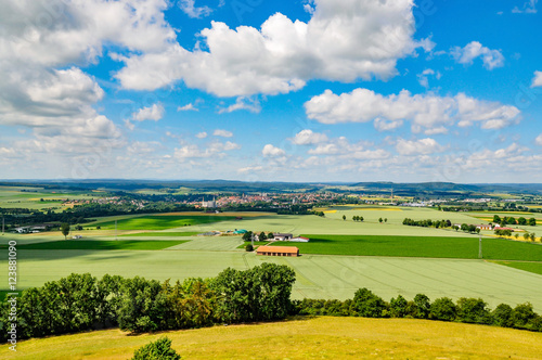 panoramic view from desenberg over cornfields and meadows at warburg, germany © Marc Jedamus