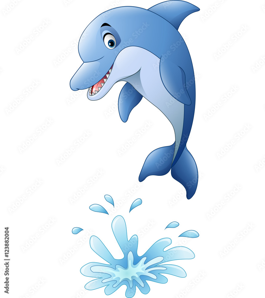 Fototapeta premium Cute dolphin cartoon
