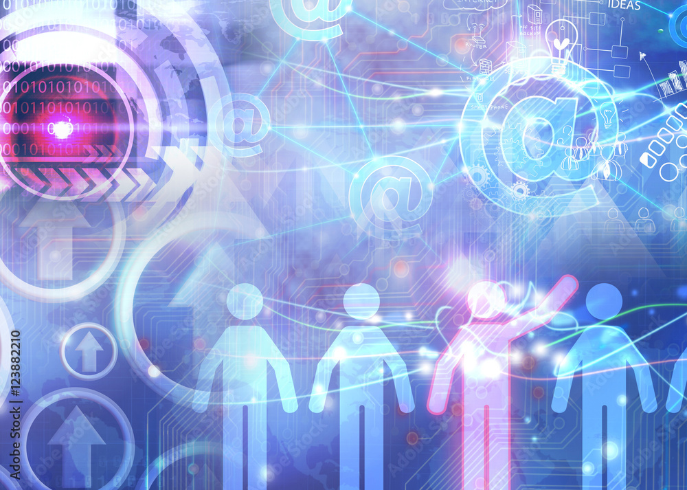 Naklejka premium businessman choosing worker from group of businesspeople