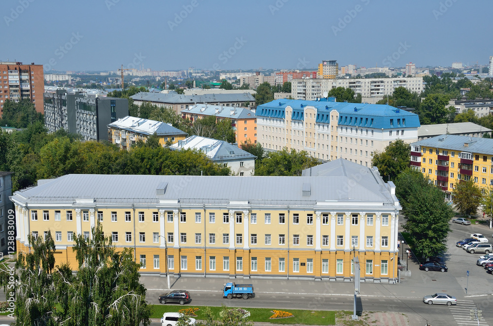 Вид на центр Барнаула с колеса обозрения Stock Photo | Adobe Stock