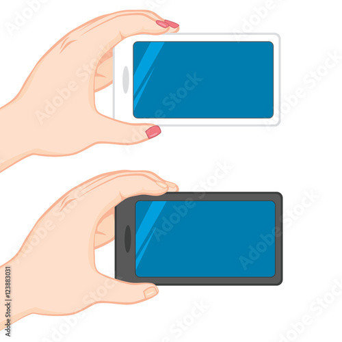 Human hand holding blank ho...