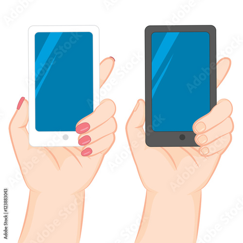 Female and male hand holdin...