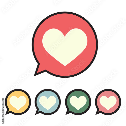 Heart in speech bubble icon...