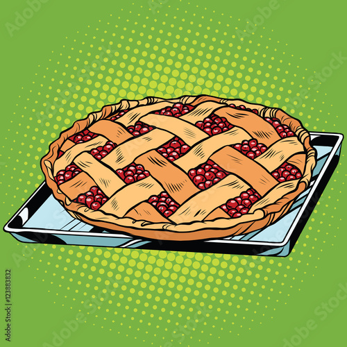 Berry pie on iron pallet