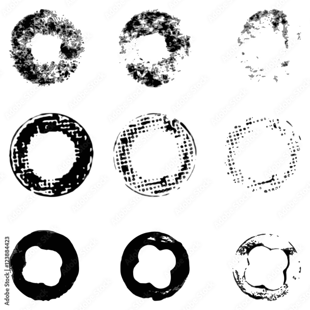 a set of circles, prints, global color a set of circles, prints, global color