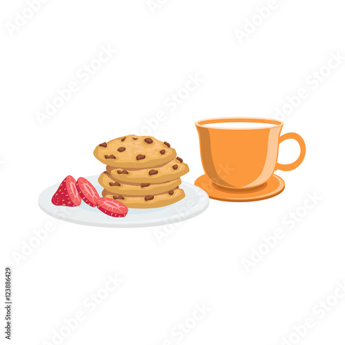Cookies And Milk Breakfast Food  Drink Set