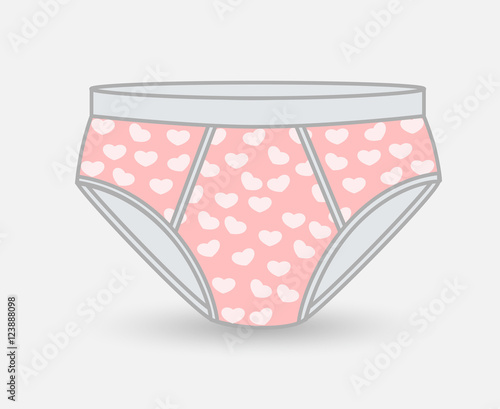 Heart Pattern Female Panty Vector