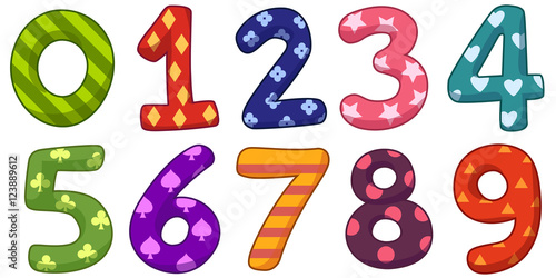 Number cartoon style
