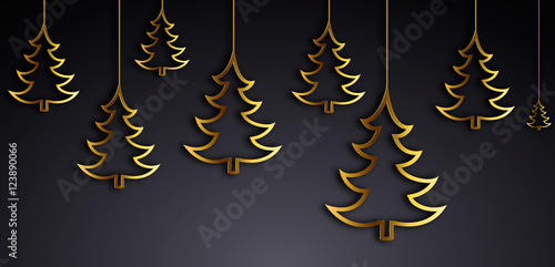 Gold fir tree decorations