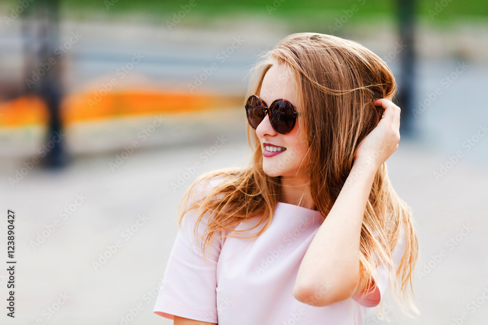 portrait of cute amazing smiling in sunglasses girl, portrait of cute amazing smiling in sunglasses girl,