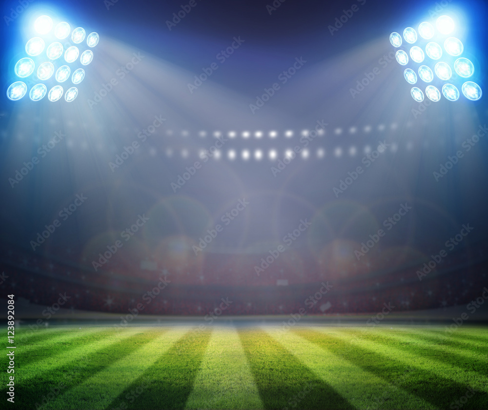 Obraz premium lights at night and stadium 3d render,