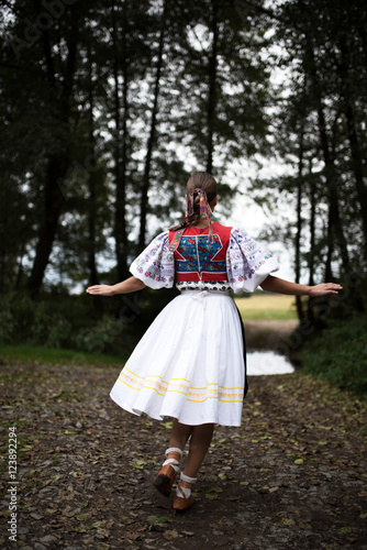 Young woman in slovakian clothes