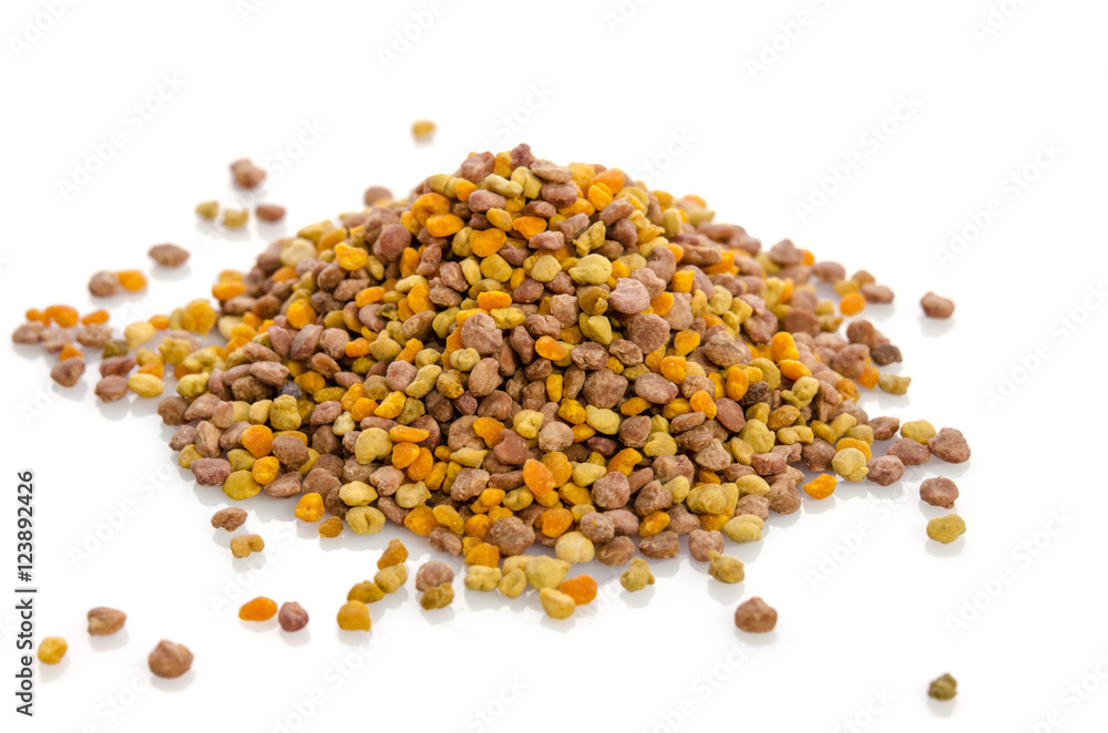 heap of pollen isolated on white background heap of pollen isolated on white background