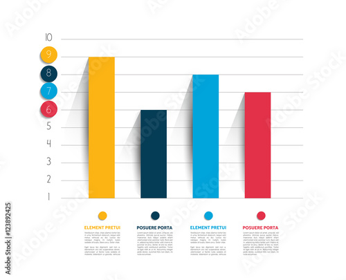 Example of business flat design graph. Infographics chart.