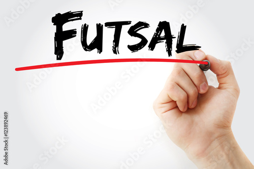 Принти на полотні Hand writing Futsal with marker, concept background