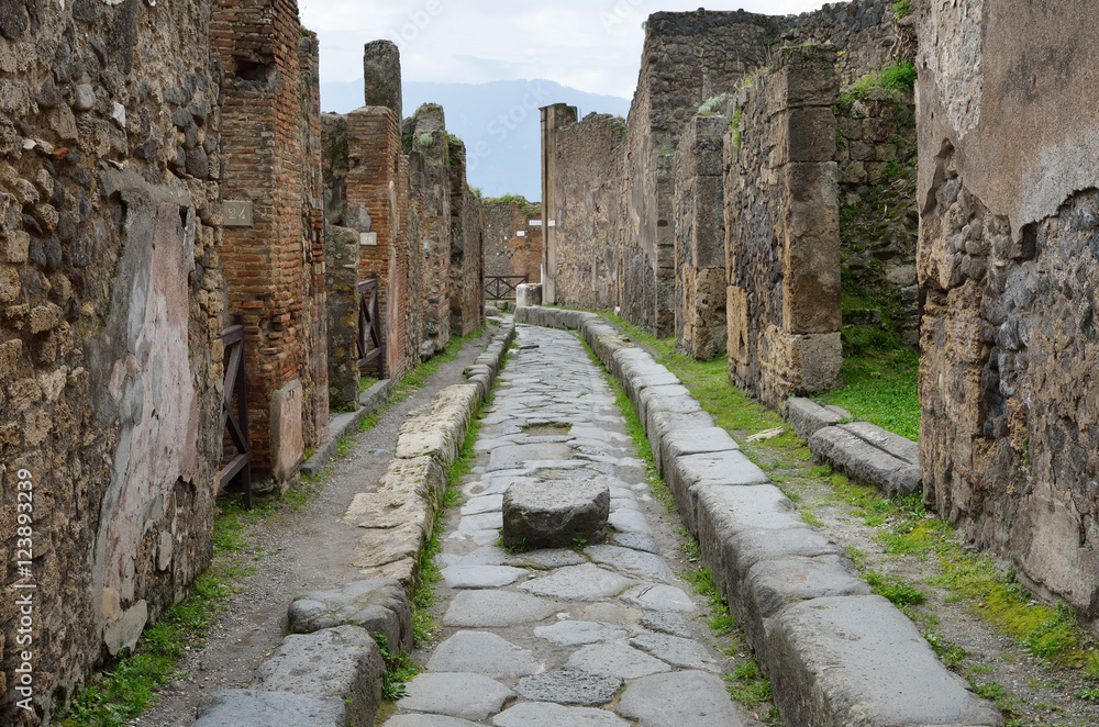 Restored ruins in the ancient city Pompeii Restored ruins in the ancient city Pompeii