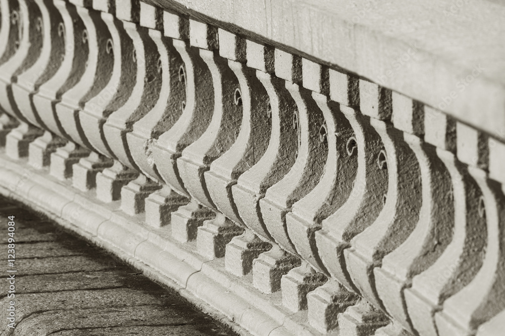 Close up detail with depth of field of Classic bannister