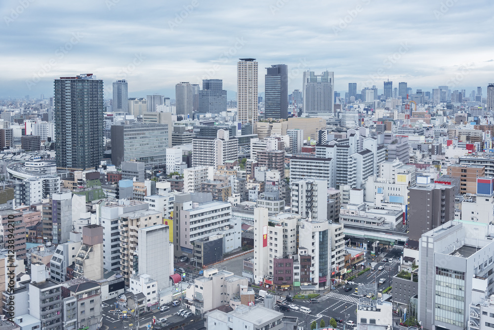 Fototapeta premium Skyline of Osaka city, Japan