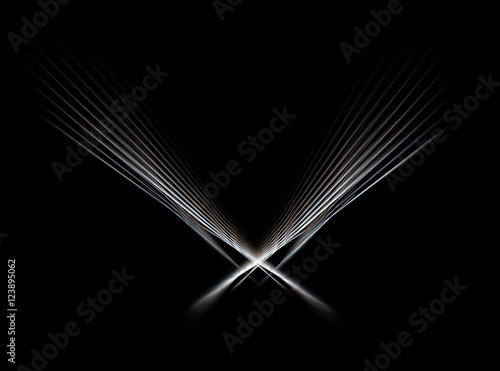 Fractal decorative illustration of  the angle frame stand for your subject on black background
