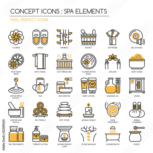 Spa elements , Thin Line and Pixel Perfect Icons