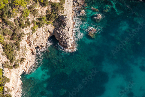 aerial view of the Greece coast line