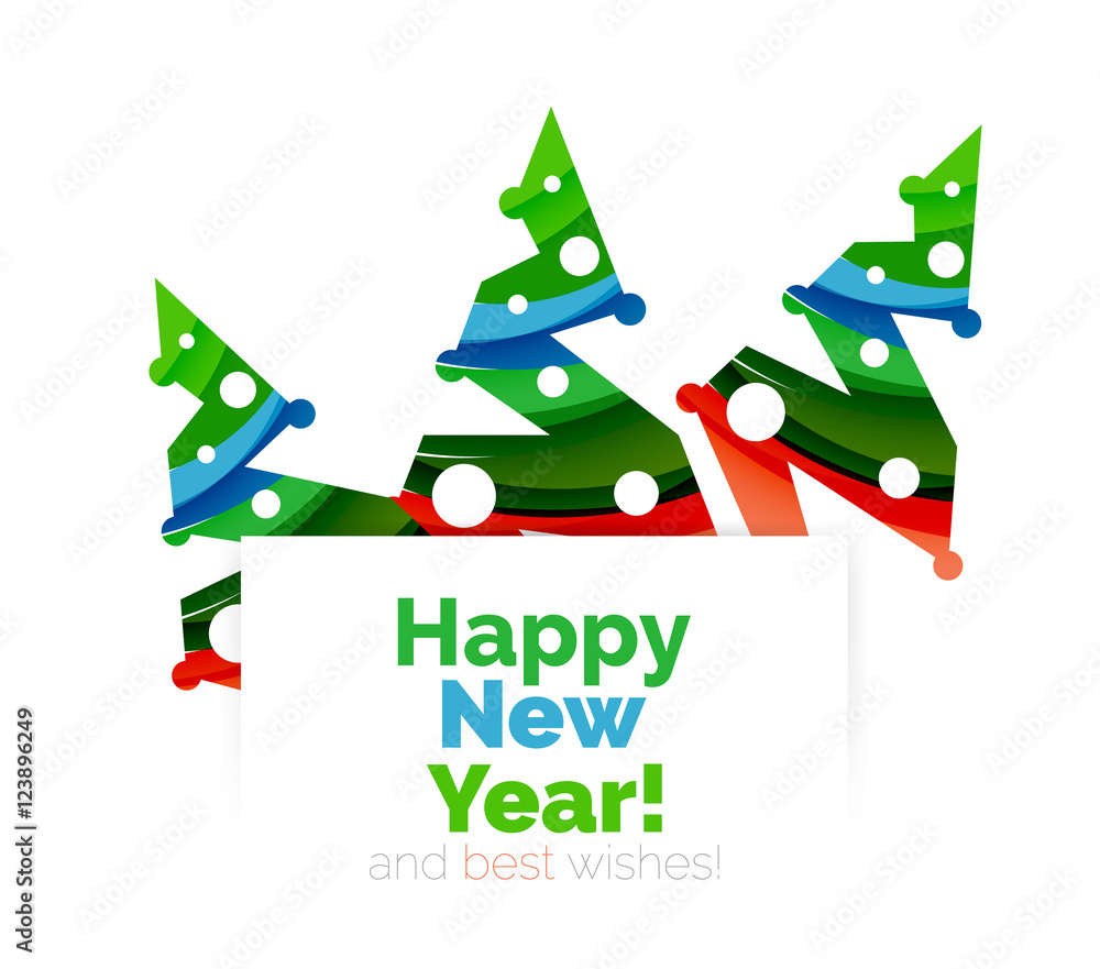 Christmas and New Year geometric banner with text Christmas and New Year geometric banner with text