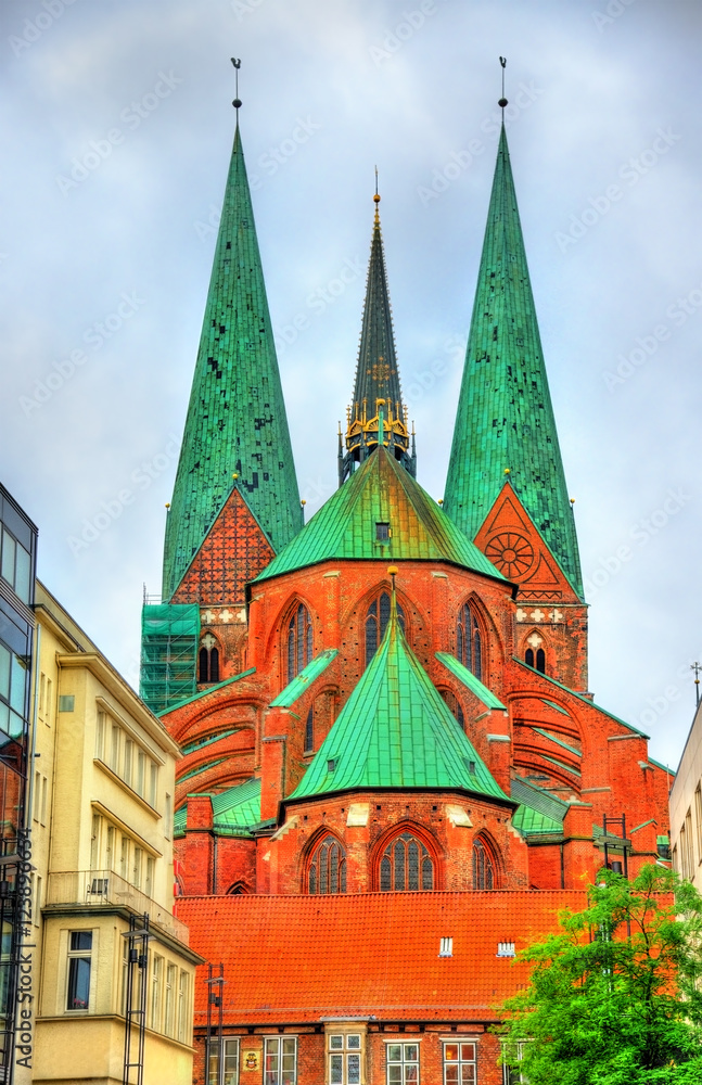 View of St. Mary's Church in Lubeck - Germany