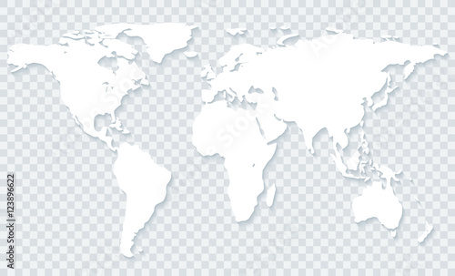 World map on transparent background