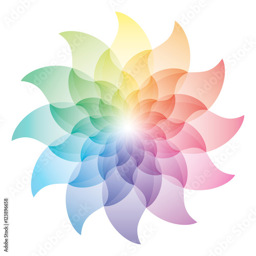 Beautiful Lotus Flower Color Wheel Icon.