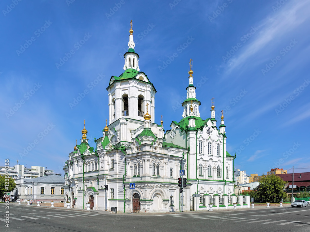 Spasskaya Church (Church of the Savior) in Tyumen, Russia. Built in 1796-1819 in Siberian Baroque and reconstructed in 1910s in neorussian style, it is one of the most expressive churches in Siberia.