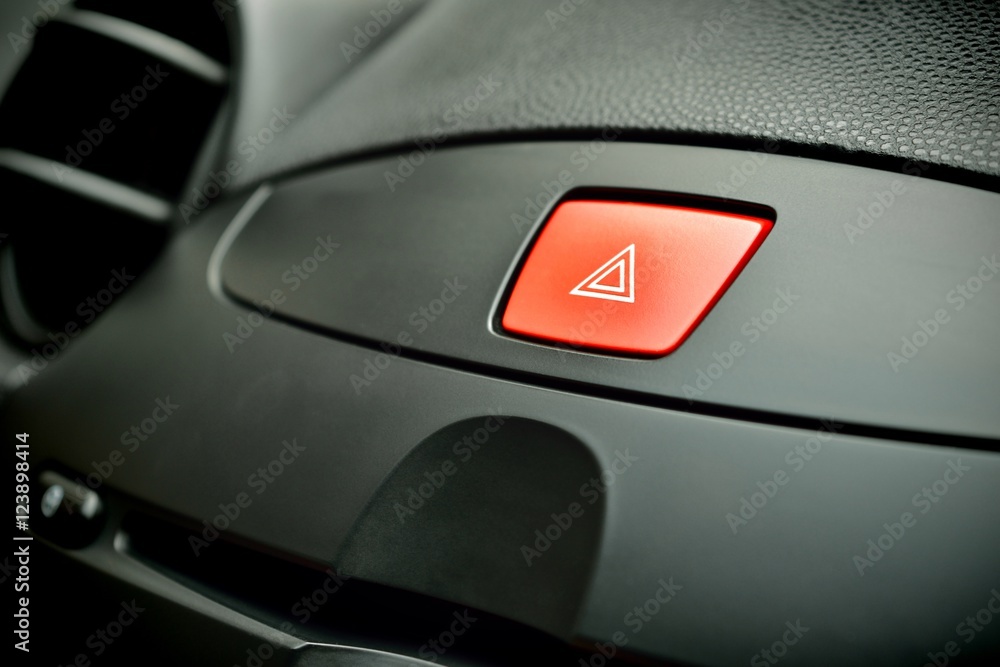 emergency button in car, hazard light