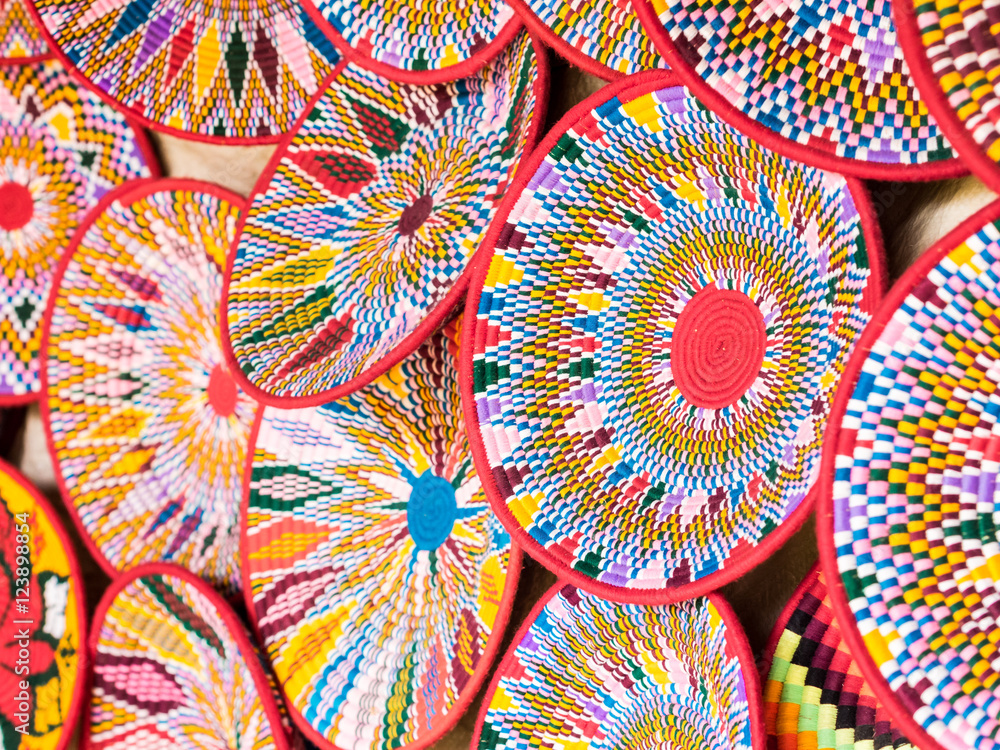 Naklejka premium Ethiopian handmade Habesha baskets sold in Axum, Ethiopia.