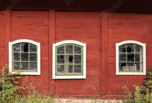 Broken farm windows