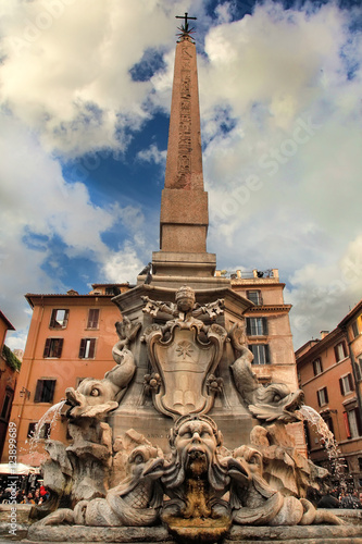 Rome, Italy - Apryl 9, 2016: Fontana del Pantheon was commission photo