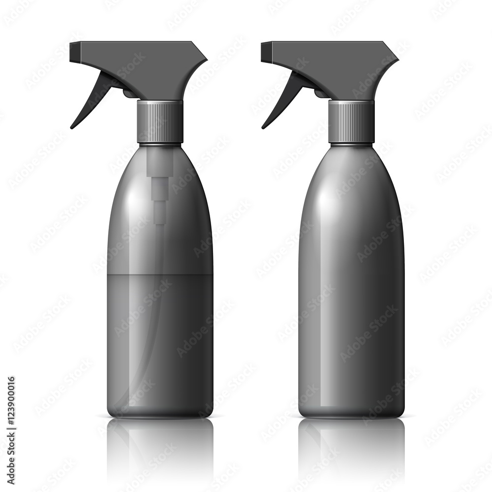 Realistic Black Cosmetics bottle can Spray