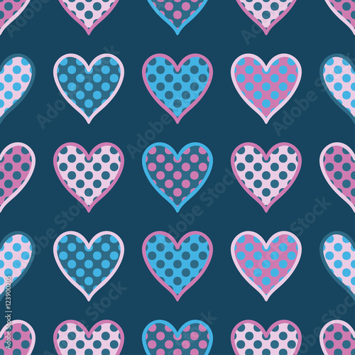 Seamless vector background with decorative hearts. Print. Poster Love. Cloth design  wallpaper.