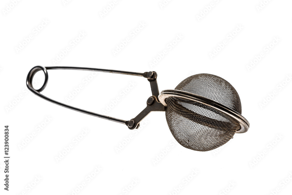 Tea strainer clamp on the white background. Tea strainer clamp on the white background.